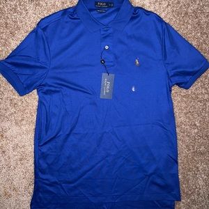 New Men’s Polo Ralph Lauren Golf Blue Shirt Large Pima Soft Touch